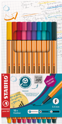 PENNARELLI STABILO POINT 88 FINELINER 0,4MM 10PZ    8810-1