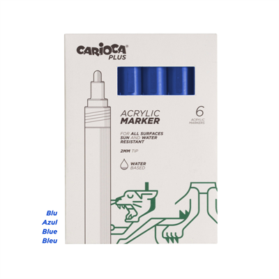 MARCATORE ACRILICO CARIOCA BLU 6PZ           45218/18