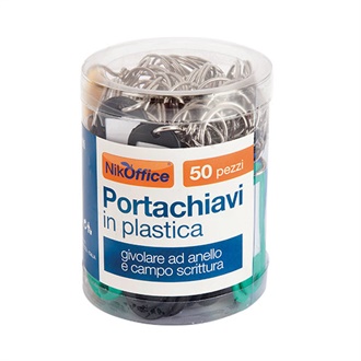 PORTACHIAVI TARGHETTA PLASTICA MORBIDA 50PZ NIKOFFICE  03NIK005/1