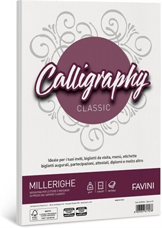CARTA CALLIGRAFHY FAVINI MILLERIGHE BIANCO A4 200GR    A690324