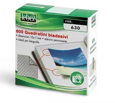 QUADRATINI BIADESIVI PER FOTO LEBEZ 10X11MM ART.630