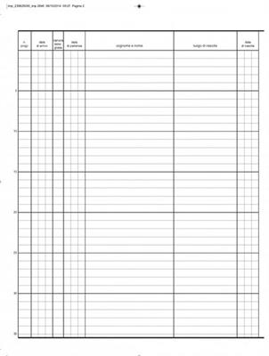 REGISTRO PERSONE ALLOGGIATE USOMANO 47PG 31X24CM 2710