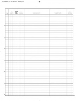 REGISTRO PERSONE ALLOGGIATE USOMANO 47PG 31X24CM 2710