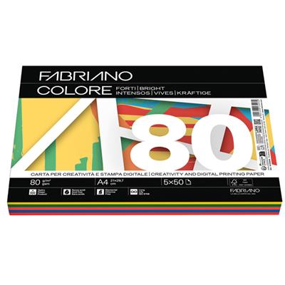 CARTA FOTOCOPIE FABRIANO A4 80GR 250FF COLORI FORTI  19100809