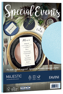 CARTA FAVINI METALIZZATA EVENTS CELESTE 10FF 250GR     A69T174