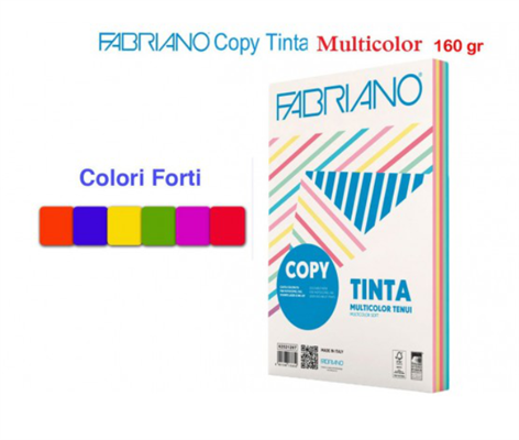 CARTA FOTOCOPIE FABRIANO A4 160GR 100FF COLORI FORTI  19100813