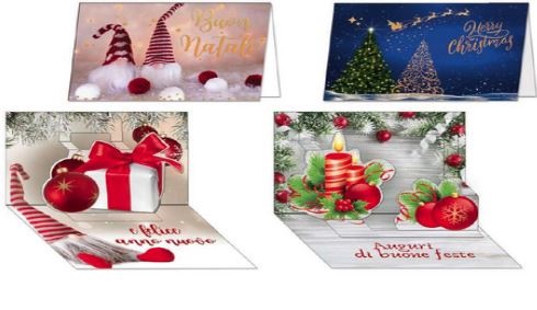 BIGLIETTI NATALE 12X17 POP UP CROMO 12PZ ASS. NT8511