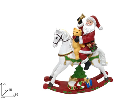 BABBO NATALE SU CAVALLO A DONDOLO CM29 693