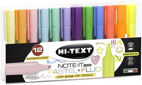 EVIDENZIATORI HI-TEXT PASTELLO/FLUO 12PZ    272000HF012SA