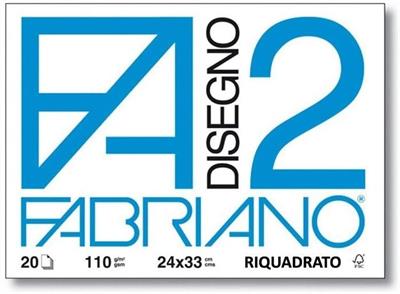 ALBUM DISEGNO FABRIANO F2 RIQUADRATO 24X33 10 FOGLI 110GR  04204205
