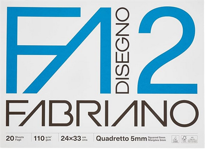 FABRIANO ALBUM DISEGNO F2 LISCIO QUADRETTATO 20FF 5MM  4204310