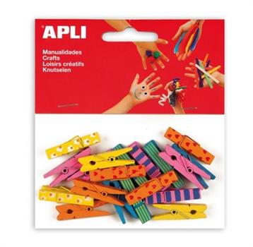 MOLLETTINE IN LEGNO COLORATE 20PZ APLI 13480
