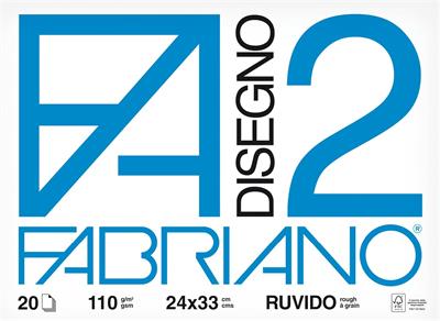 BLOCCO ALBUM FABRIANO F2 RUVIDO 24X33 20FF 110GR  06000516