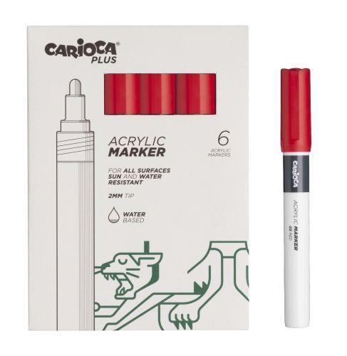 CARIOCA PENNARELLI MARKER ROSSO 6PZ PUNTA 2MM     4518/03