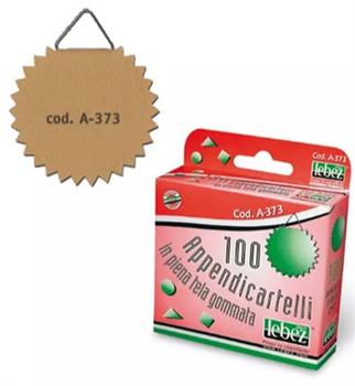 APPENDICARTELLO LEBEZ 2 CM TELA GOMMATA AVANA 100PZ  A373
